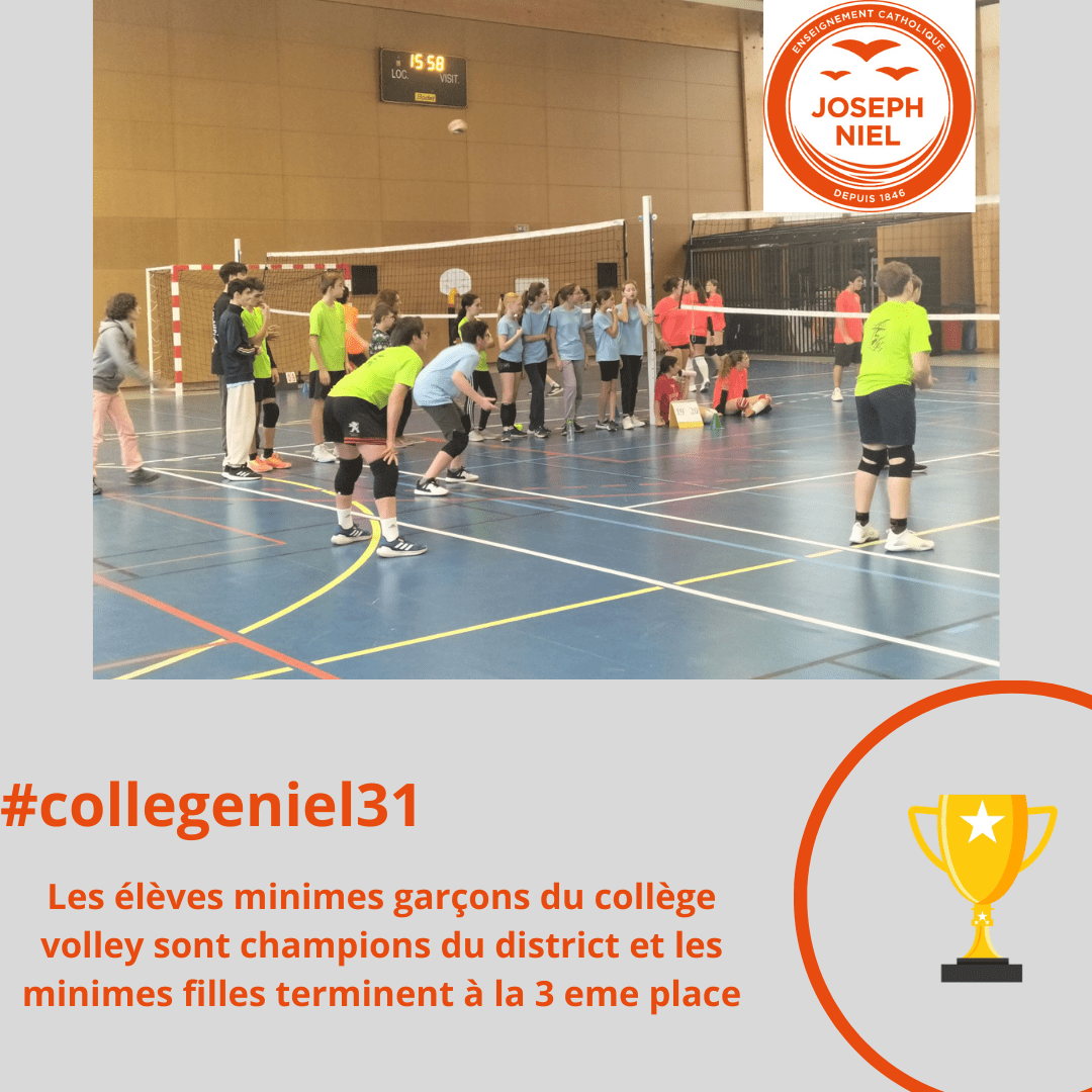 collège joseph niel champion de district volley