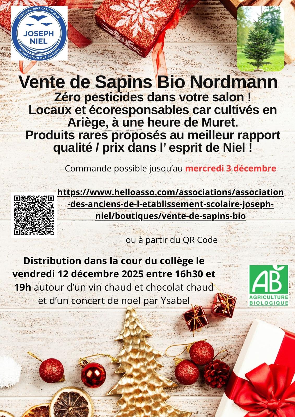 L’association des anciens de Joseph Niel organise une vente de sapins de Noël Bio !