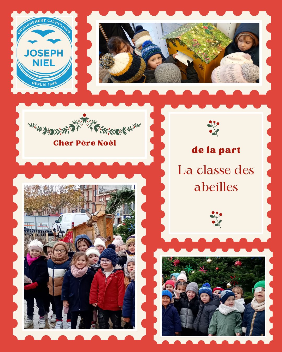 La classe des Abeilles poste une lettre pour le Père Noël 